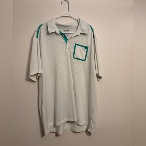 adidas White Polo with Green Trim